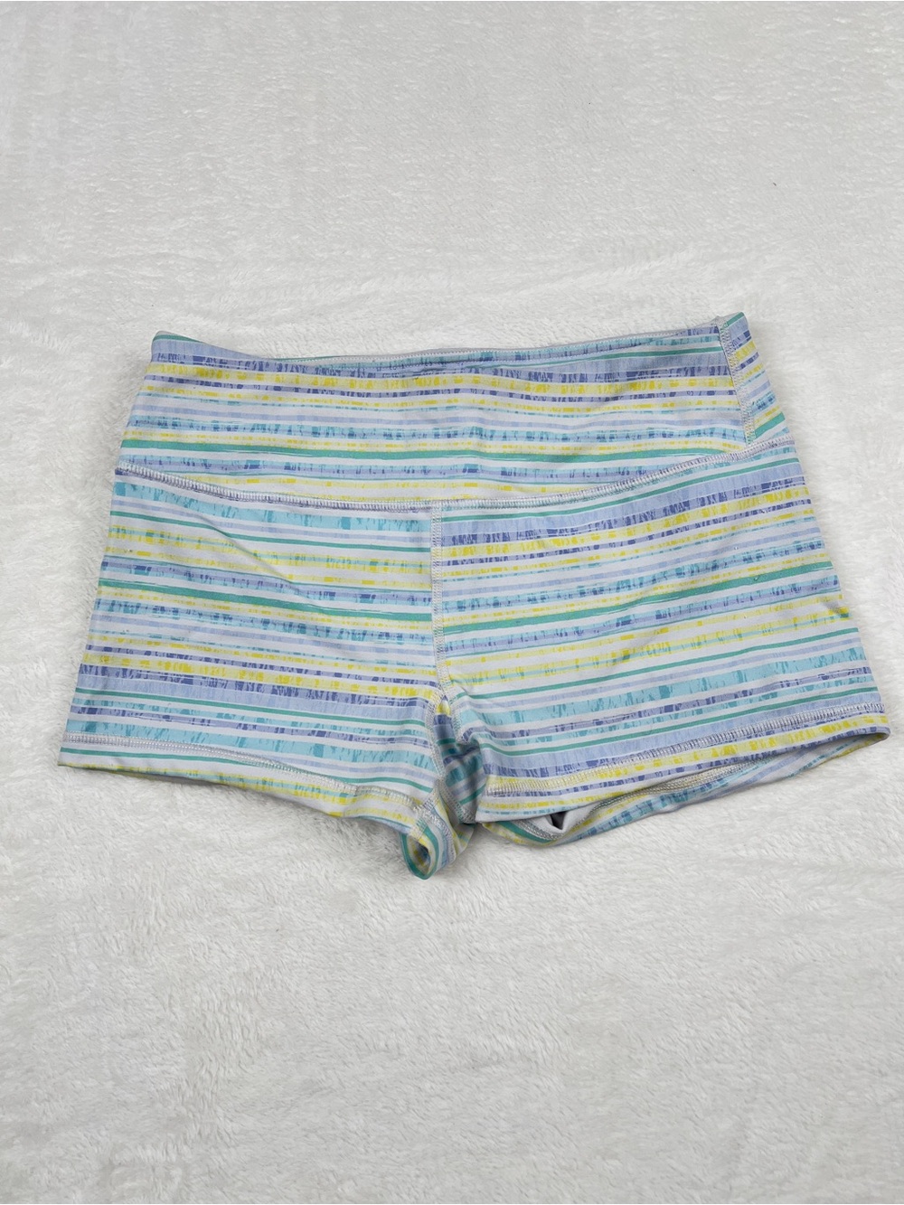 Savage Barbell Striped Compression Workout Shorts Pastel M